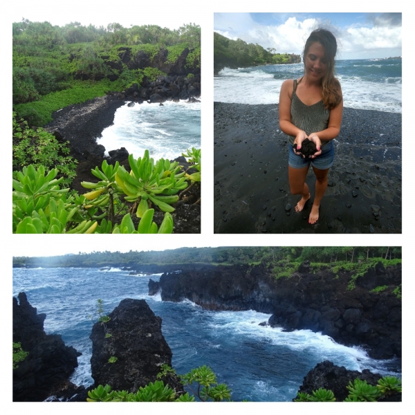 Black Sand Beach Black Sand Beach tijdens Road to Hana